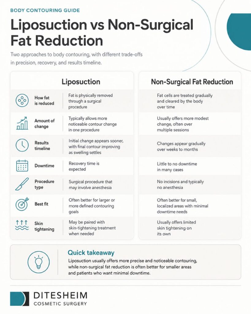 Body contouring guide illustration mapping targeted fat reduction treatment areas