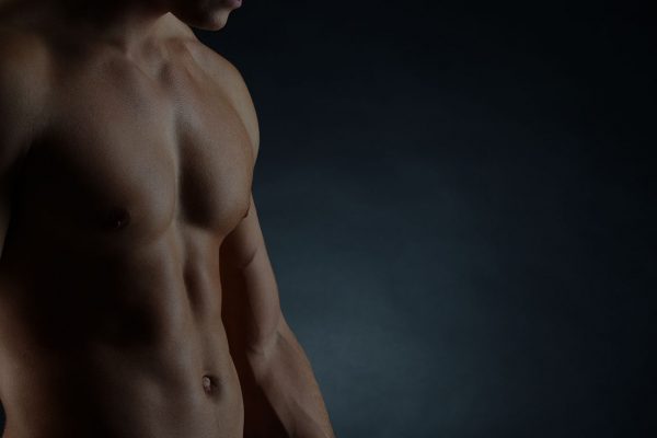 Male chest showing gynecomastia before treatment at Ditesheim Cosmetic Surgery clinic in Charlotte, North Carolina